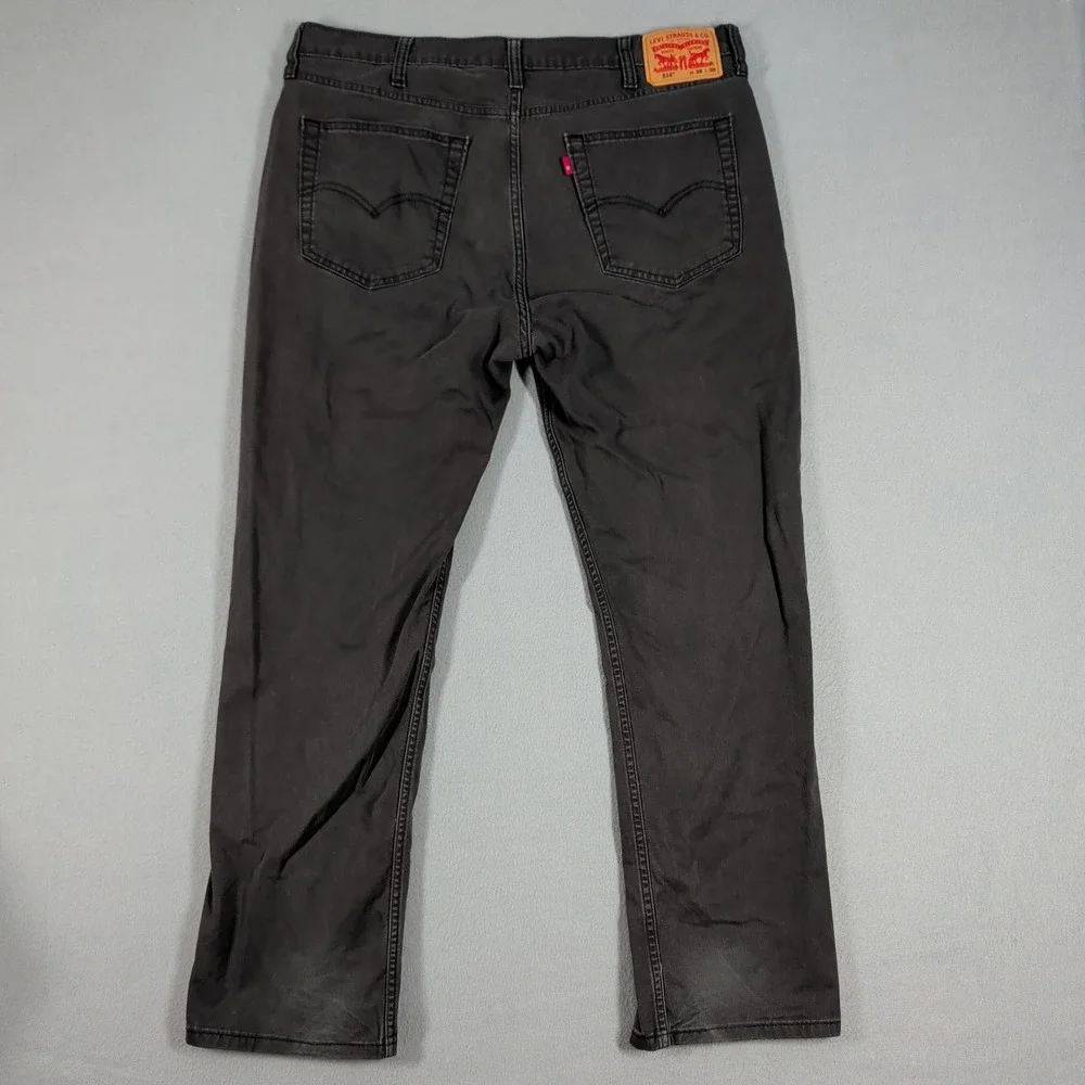 Levi's 514 Jeans Mens 38x30 Straight Leg Gray Cotton Blend Workwear Casual